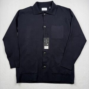 7 Diamonds Sweater Cardigan Mens Medium Navy Blue Breckenridge Knit Button Front